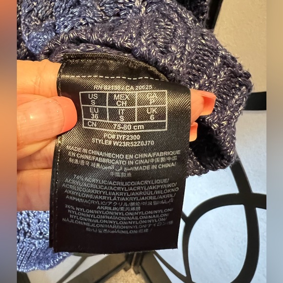 Guess brand bluish-purple silvery sweater. High-low style, size Small - Picture 5 of 6